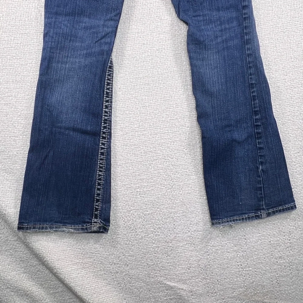 Silver Jeans Co Suki Mid Bootcut Jeans Dark Wash‎ Contrast Stitch Blue Women 29